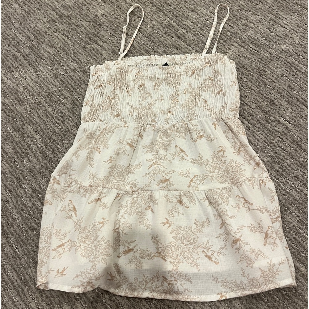 Paper Crane Beige/ White Detail Top